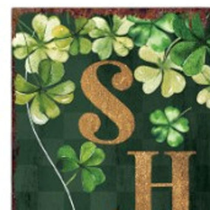 36" Black Gold And Green St Patrick's Day Solid Wood Porch Sign HomeRoots
