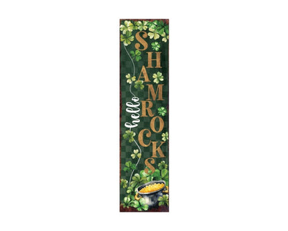 36" Black Gold And Green St Patrick's Day Solid Wood Porch Sign HomeRoots