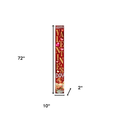 72" Red Gold And Pink Valentine's Day Solid Wood Porch Sign HomeRoots