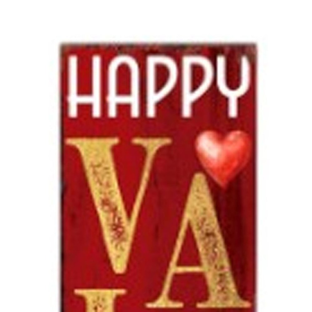 72" Red Gold And Pink Valentine's Day Solid Wood Porch Sign HomeRoots