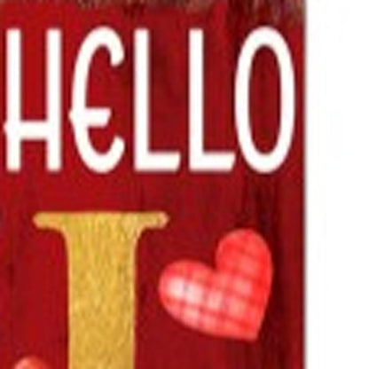 72" Red And Gold Solid Wood Hello Love Valentine's Day Porch Sign HomeRoots