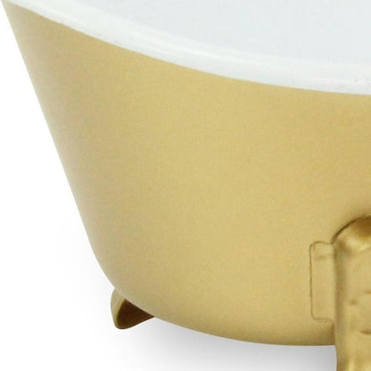 7" Gold And White Metal Hand Painted Decorative Tub HomeRoots