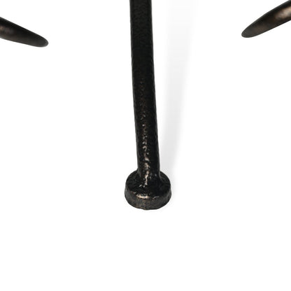 13" Clear And Black Glass And Metal Round Decorative Bowl With Stand