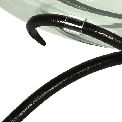 13" Clear And Black Glass And Metal Round Decorative Bowl With Stand