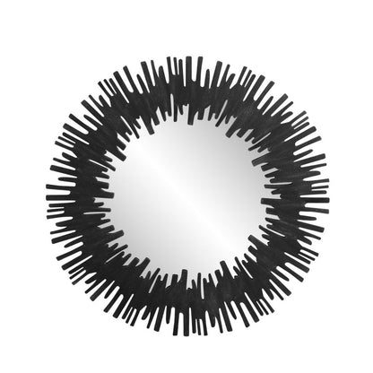 36" Black Wood Sunburst Framed Accent Mirror HomeRoots