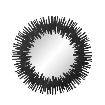 36" Black Wood Sunburst Framed Accent Mirror HomeRoots