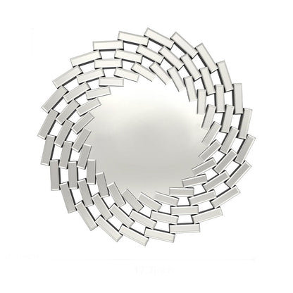 18" Silver Glass Sunburst Geometric Framed Accent Mirror HomeRoots