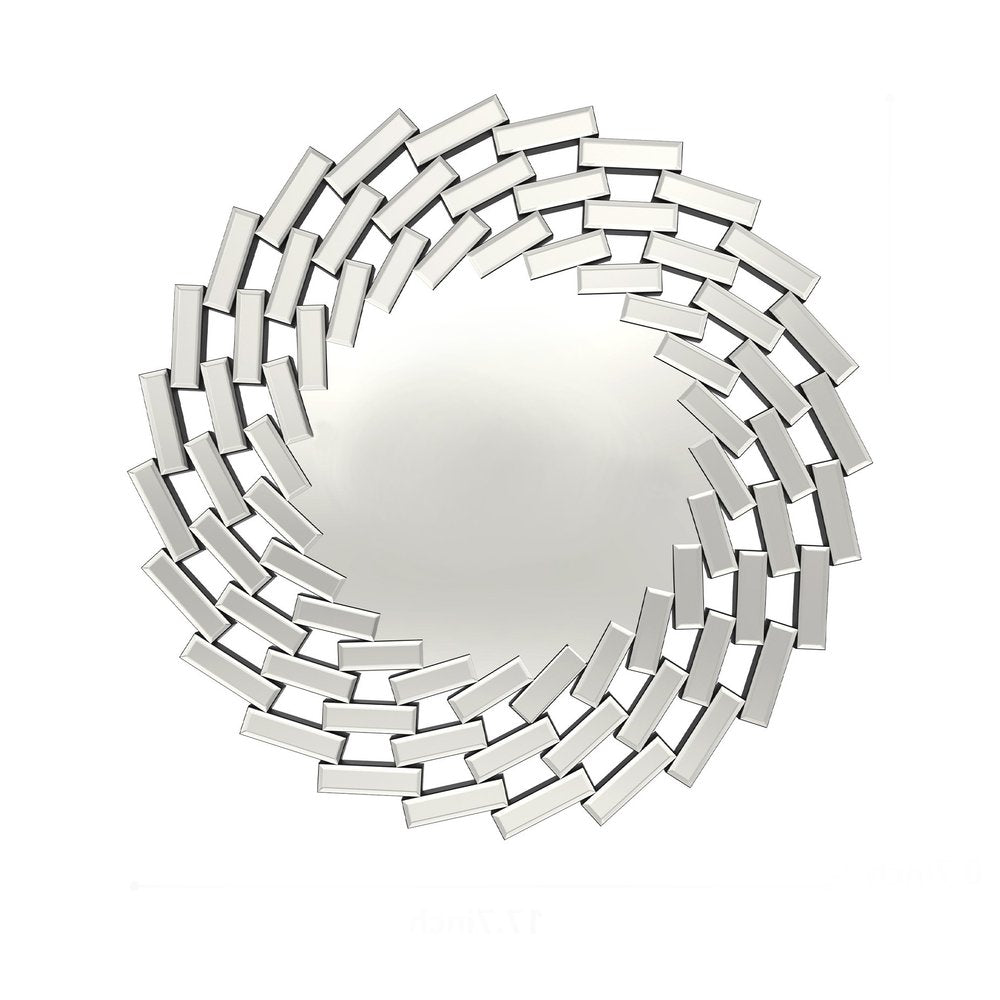 18" Silver Glass Sunburst Geometric Framed Accent Mirror — view 3