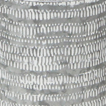 10" Gray Galvanized Metal Geometric Patterned Jug Vase HomeRoots