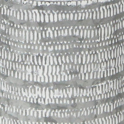 10" Gray Galvanized Metal Geometric Patterned Jug Vase HomeRoots