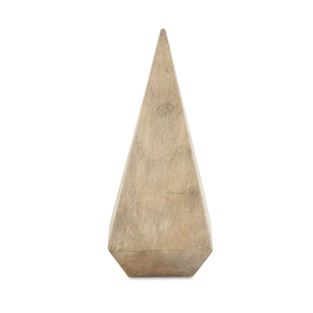 6" Natural Solid Wood Pyramid Decorative Sculpture HomeRoots