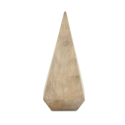 6" Natural Solid Wood Pyramid Decorative Sculpture HomeRoots