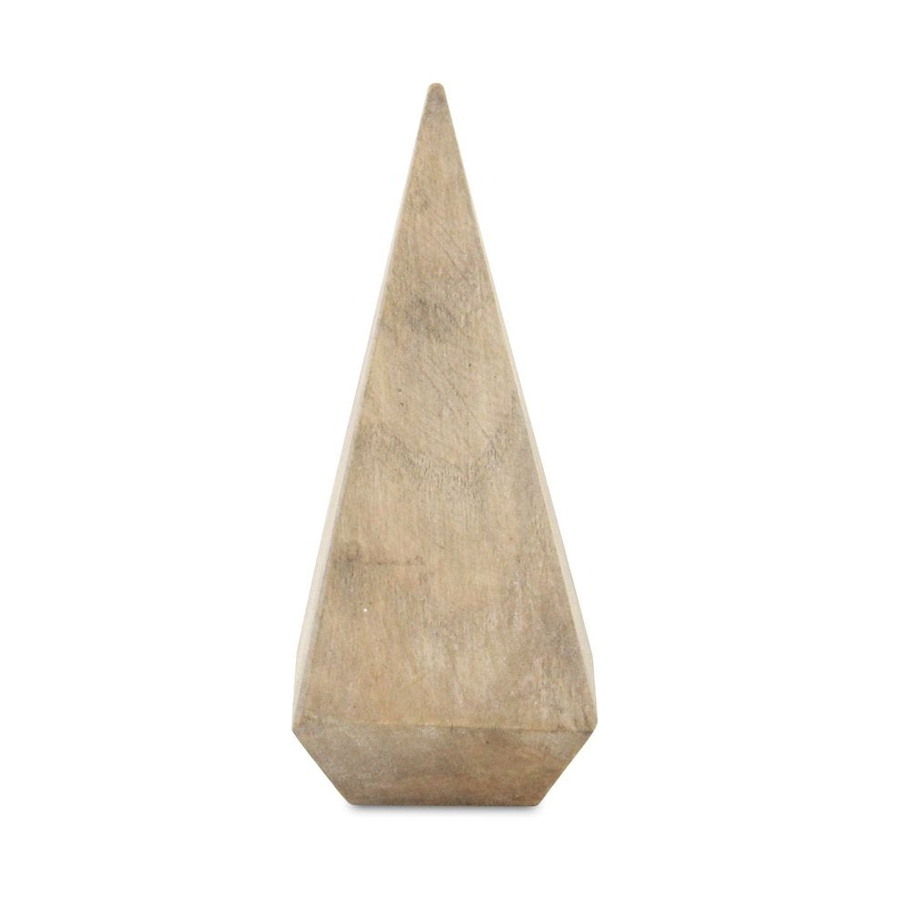 6" Natural Solid Wood Pyramid Decorative Sculpture HomeRoots