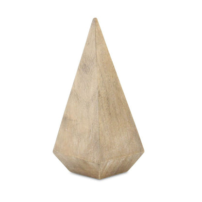 6" Natural Solid Wood Pyramid Decorative Sculpture HomeRoots