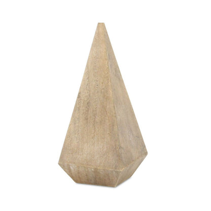 6" Natural Solid Wood Pyramid Decorative Sculpture HomeRoots