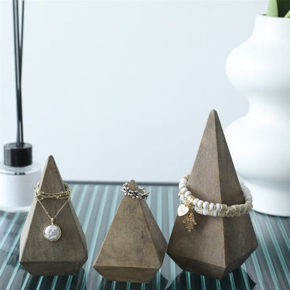 6" Natural Solid Wood Pyramid Decorative Sculpture HomeRoots