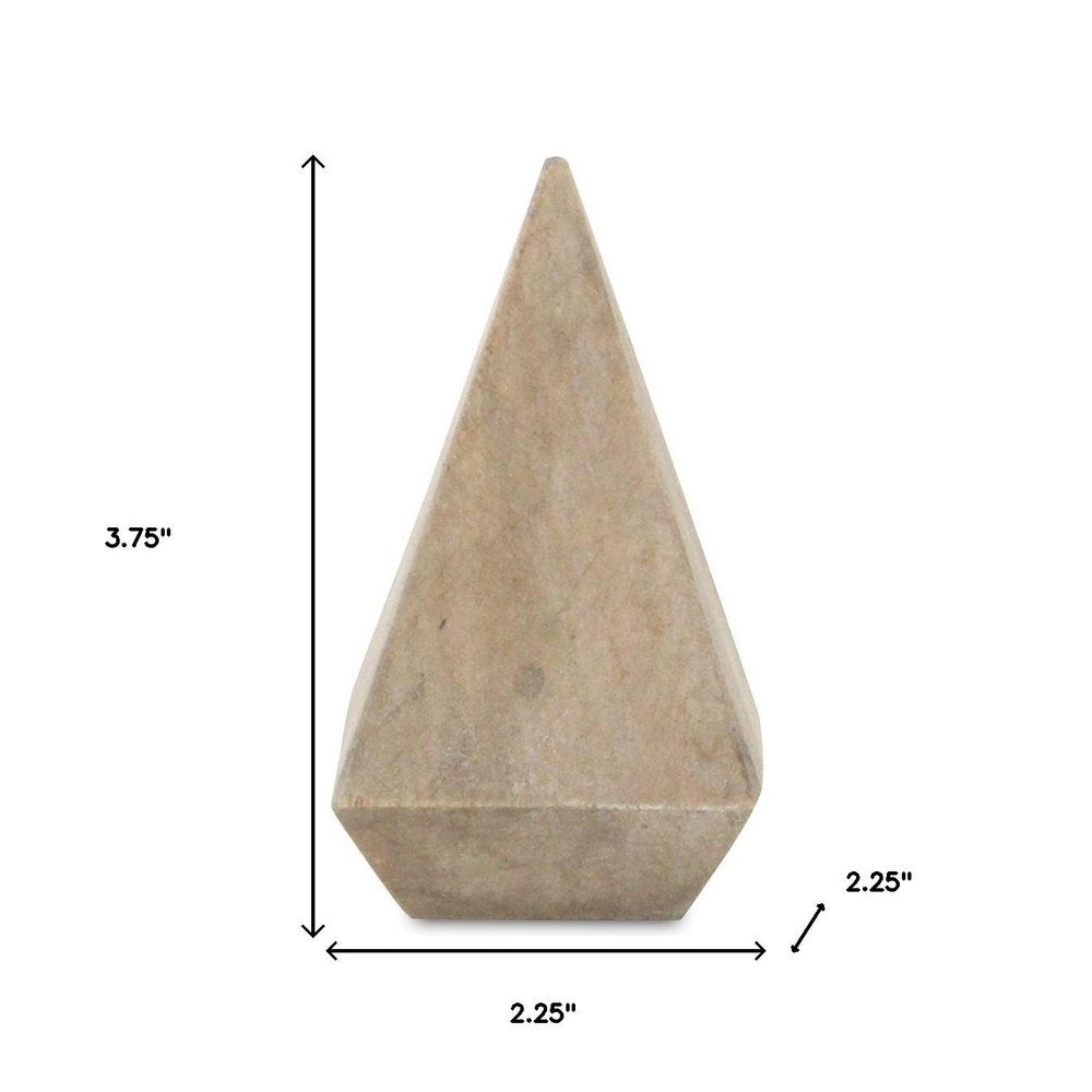 4" Natural Solid Wood Pyramid Decorative Sculpture HomeRoots