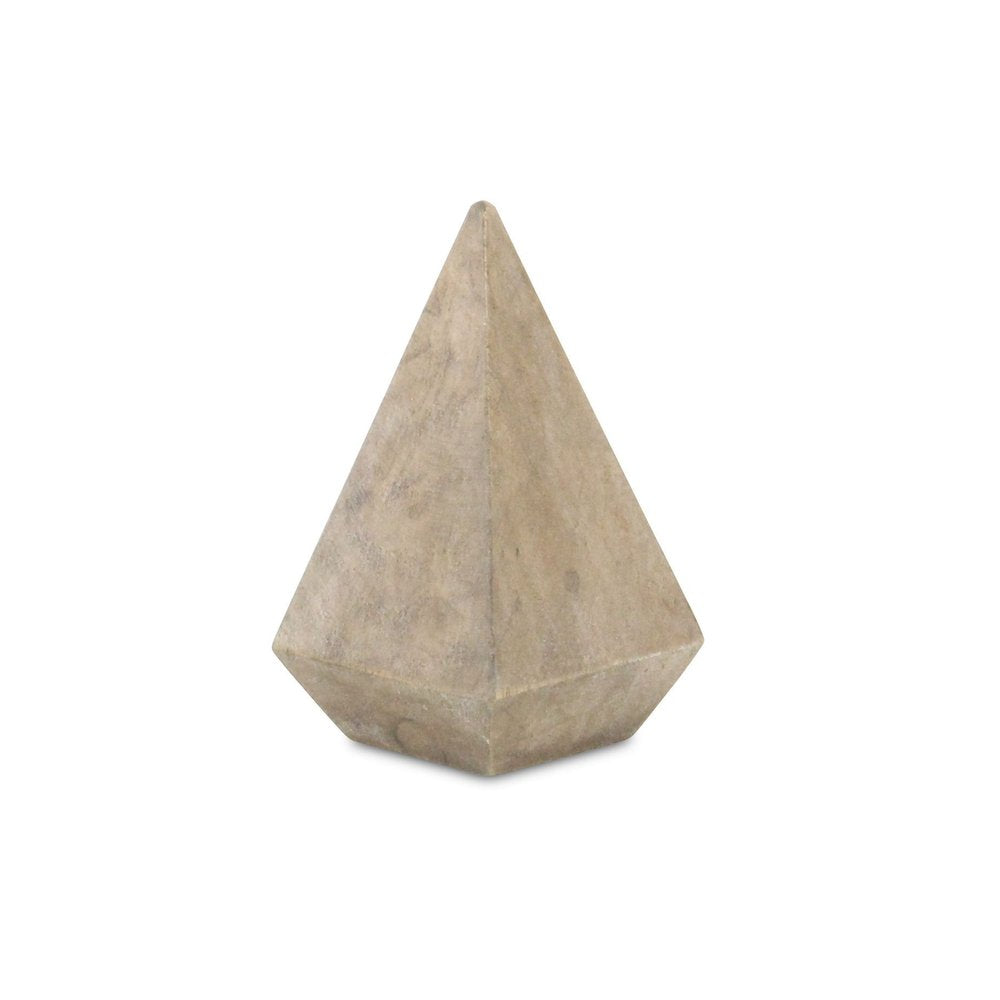4" Natural Solid Wood Pyramid Decorative Sculpture HomeRoots