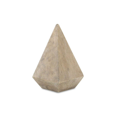 4" Natural Solid Wood Pyramid Decorative Sculpture HomeRoots