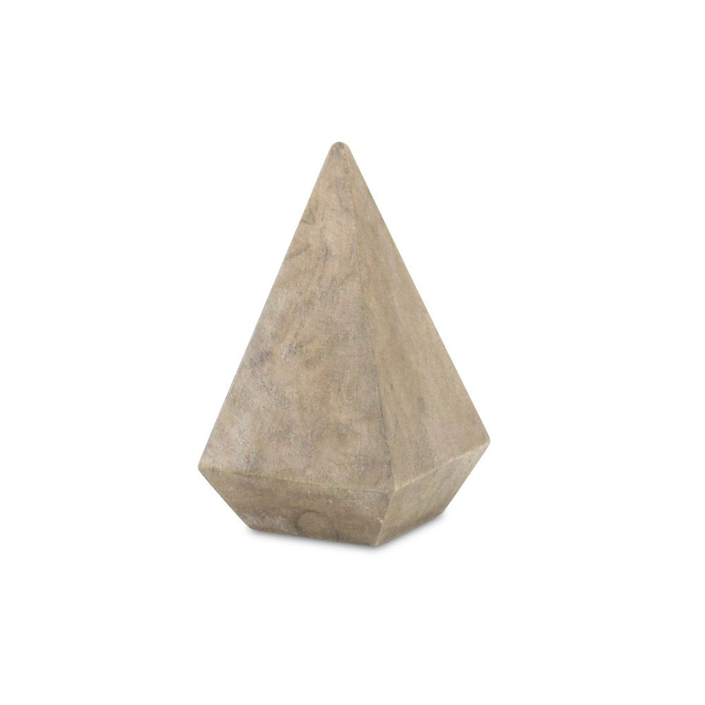 4" Natural Solid Wood Pyramid Decorative Sculpture HomeRoots