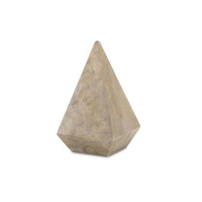 4" Natural Solid Wood Pyramid Decorative Sculpture HomeRoots