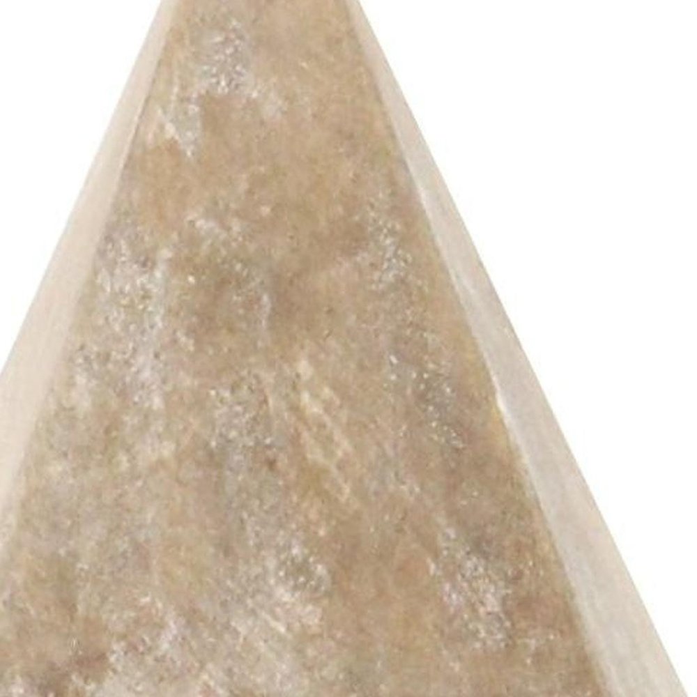 3" Brown Solid Wood Pyramid Decorative Sculpture HomeRoots