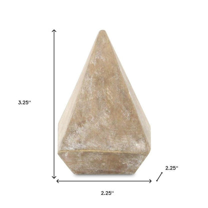 3" Brown Solid Wood Pyramid Decorative Sculpture HomeRoots