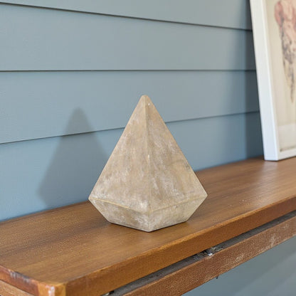 3" Brown Solid Wood Pyramid Decorative Sculpture HomeRoots
