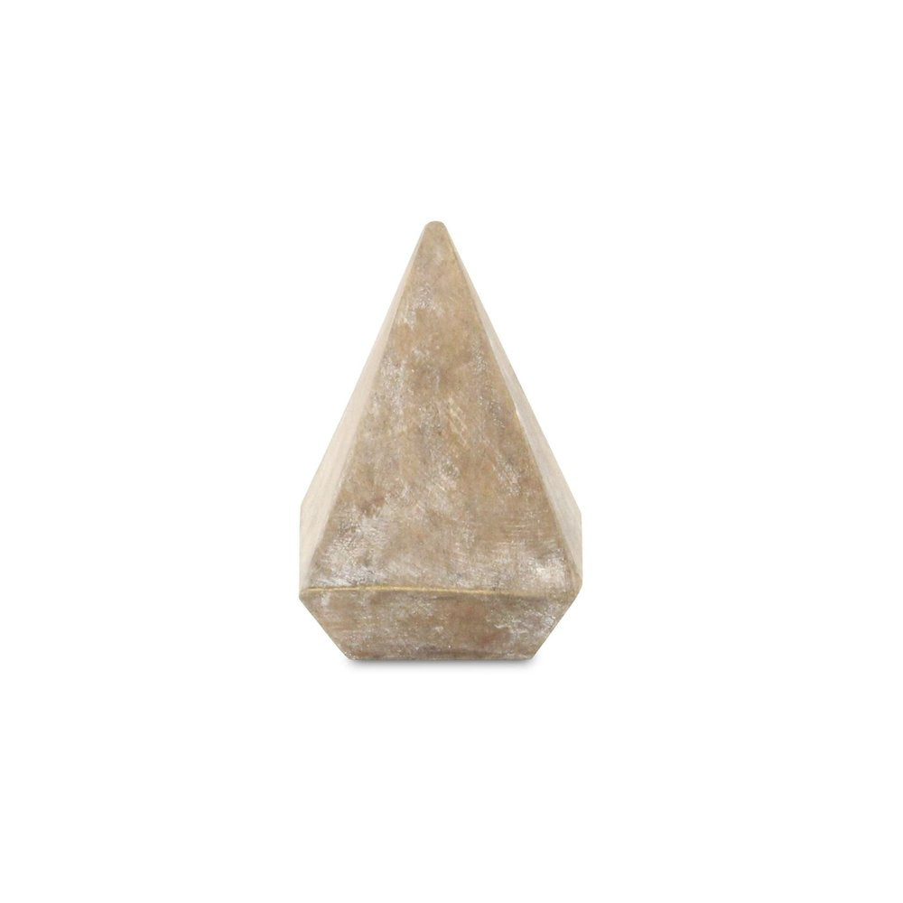3" Brown Solid Wood Pyramid Decorative Sculpture HomeRoots