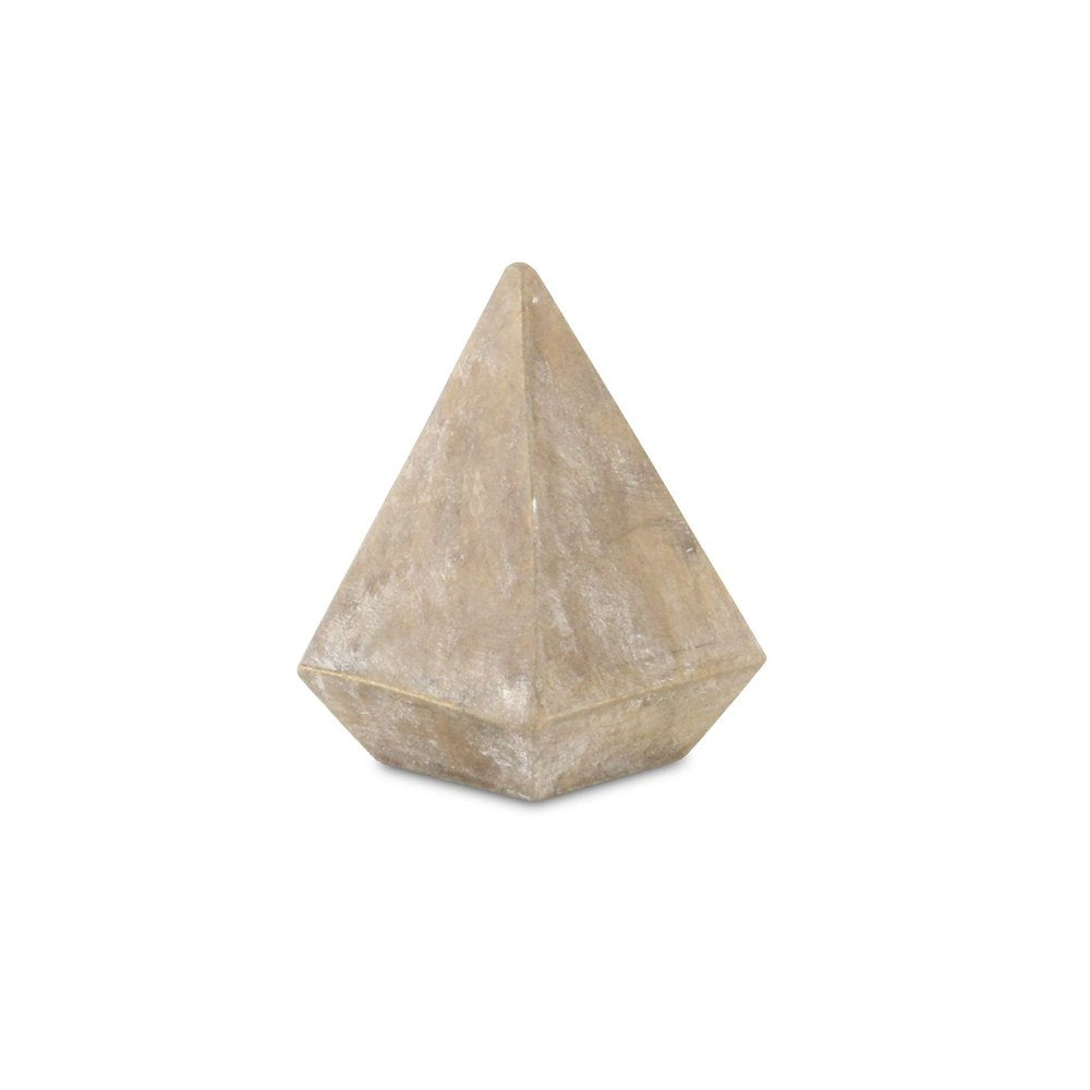 3" Brown Solid Wood Pyramid Decorative Sculpture HomeRoots
