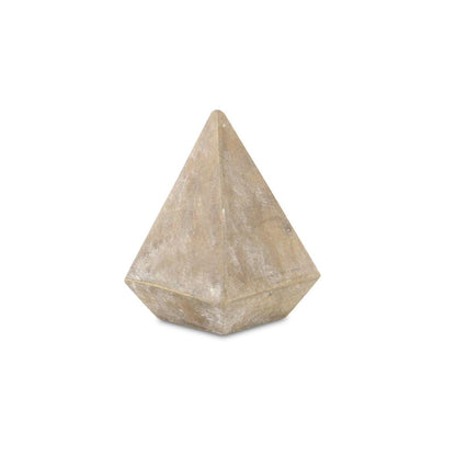 3" Brown Solid Wood Pyramid Decorative Sculpture HomeRoots