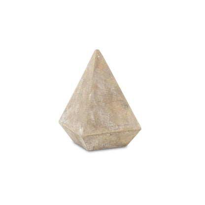 3" Brown Solid Wood Pyramid Decorative Sculpture HomeRoots