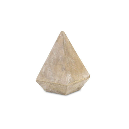 3" Brown Solid Wood Pyramid Decorative Sculpture HomeRoots