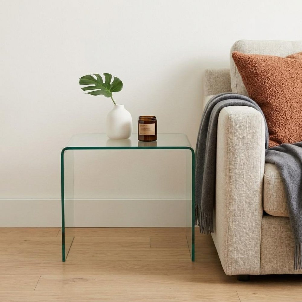 19" Clear Glass Sled End Table — view 4