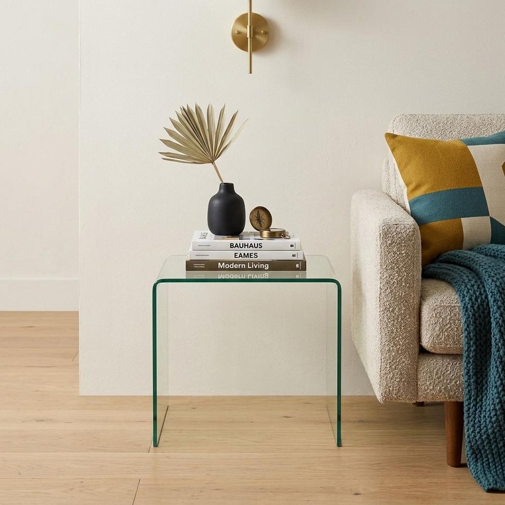 19" Clear Glass Sled End Table — view 8