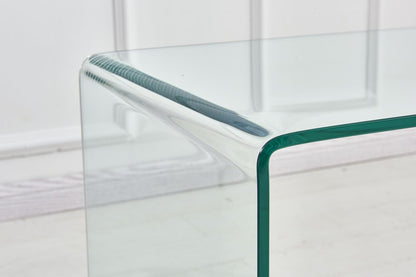 19" Clear Glass Sled End Table HomeRoots