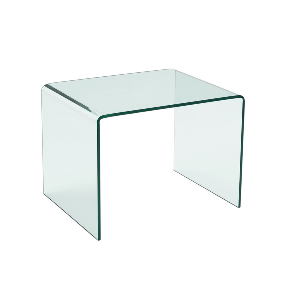 19" Clear Glass Sled End Table HomeRoots
