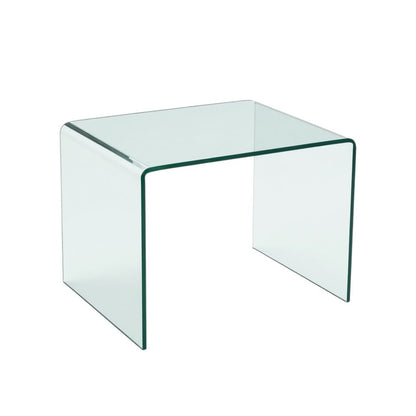 19" Clear Glass Sled End Table HomeRoots