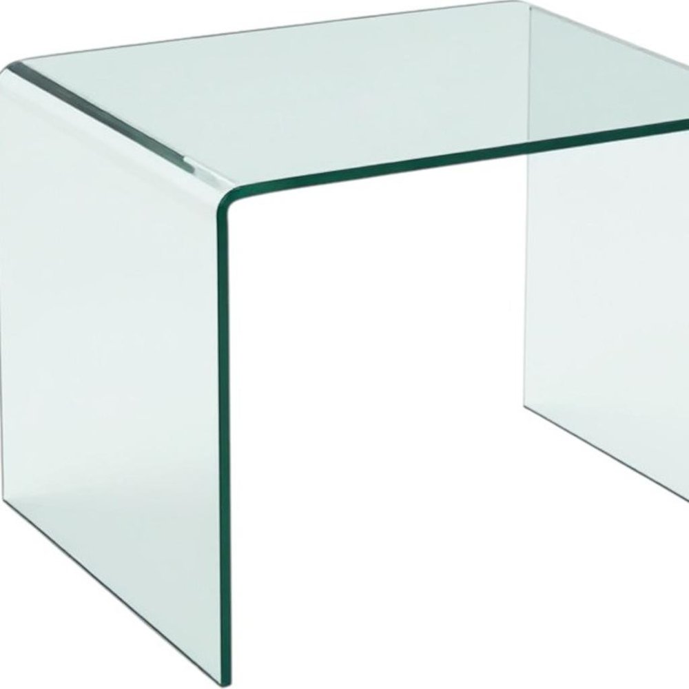 19" Clear Glass Sled End Table — view 7