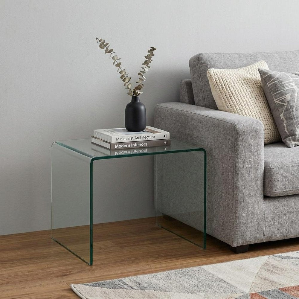 19" Clear Glass Sled End Table — view 2