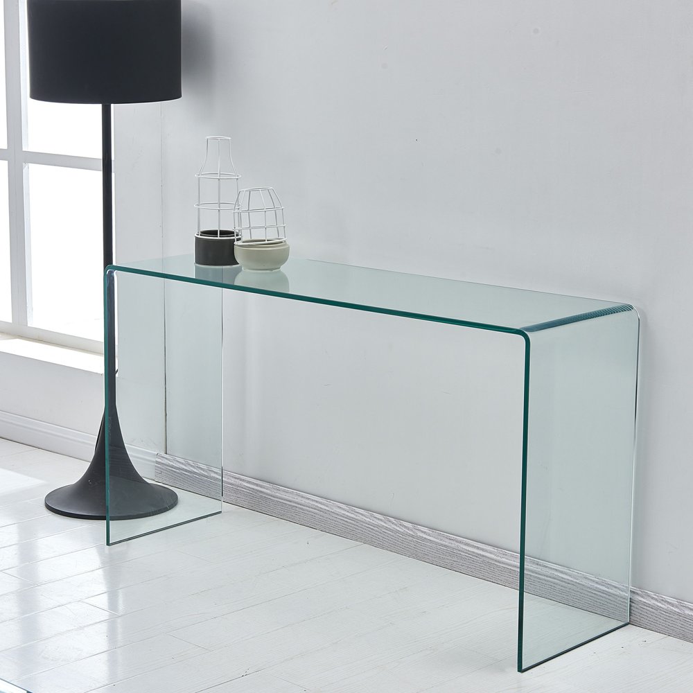 43" Clear Glass Solid Console Table — view 1