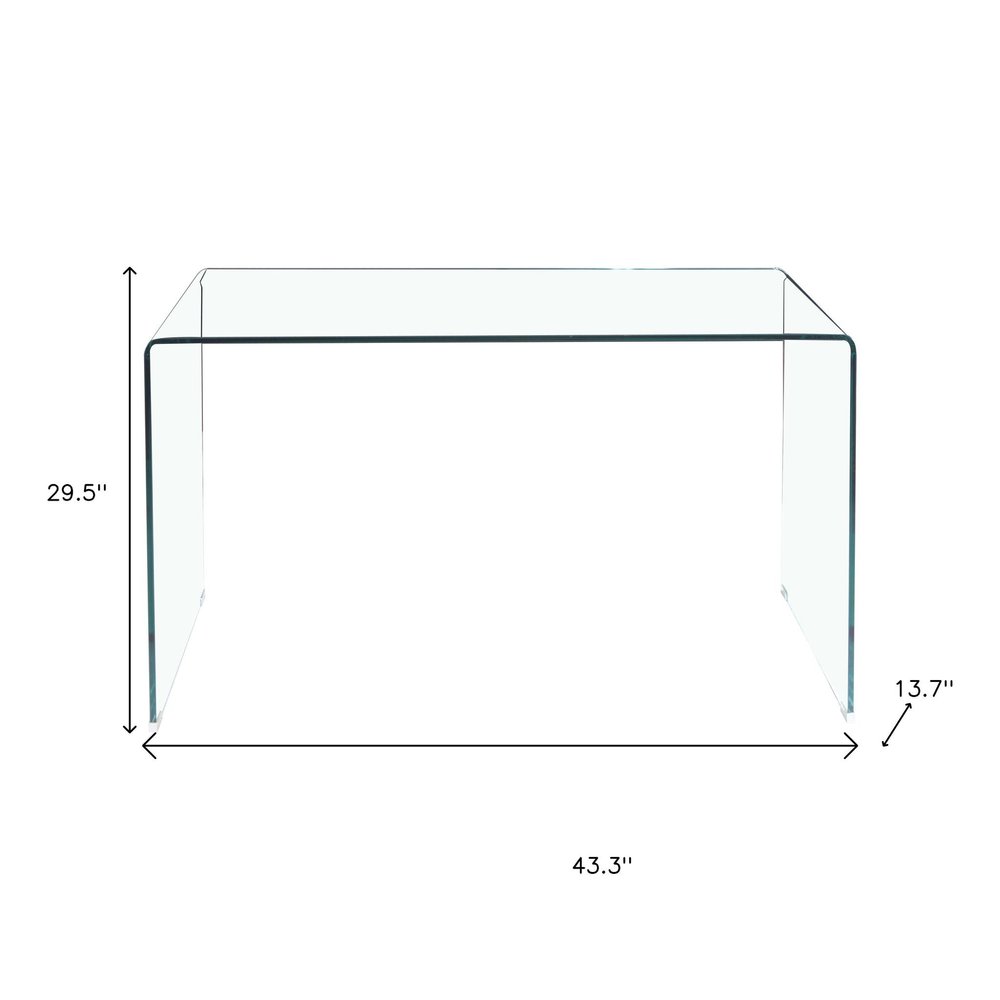 43" Clear Glass Solid Console Table — view 7