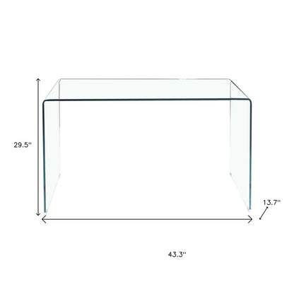43" Clear Glass Solid Console Table