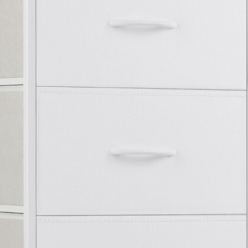 18" White Wood Steel And Fabric Four Drawer Lingerie Chest HomeRoots