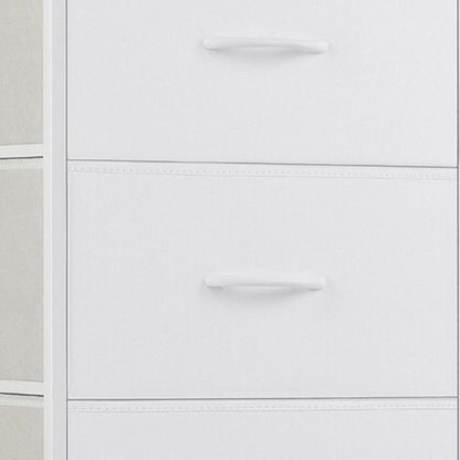 18" White Wood Steel And Fabric Four Drawer Lingerie Chest HomeRoots