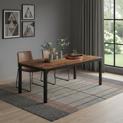 46" Brown and Black Wood and Iron Dining Table HomeRoots