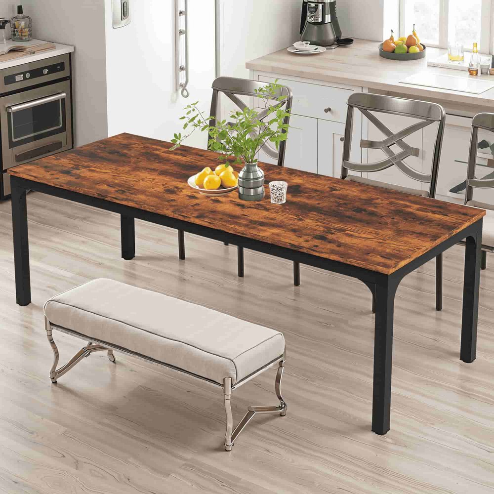 46" Brown and Black Wood and Iron Dining Table HomeRoots