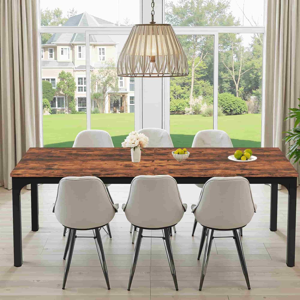 46" Brown and Black Wood and Iron Dining Table HomeRoots