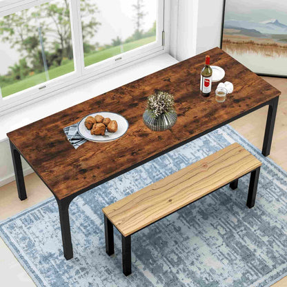 46" Brown and Black Wood and Iron Dining Table HomeRoots