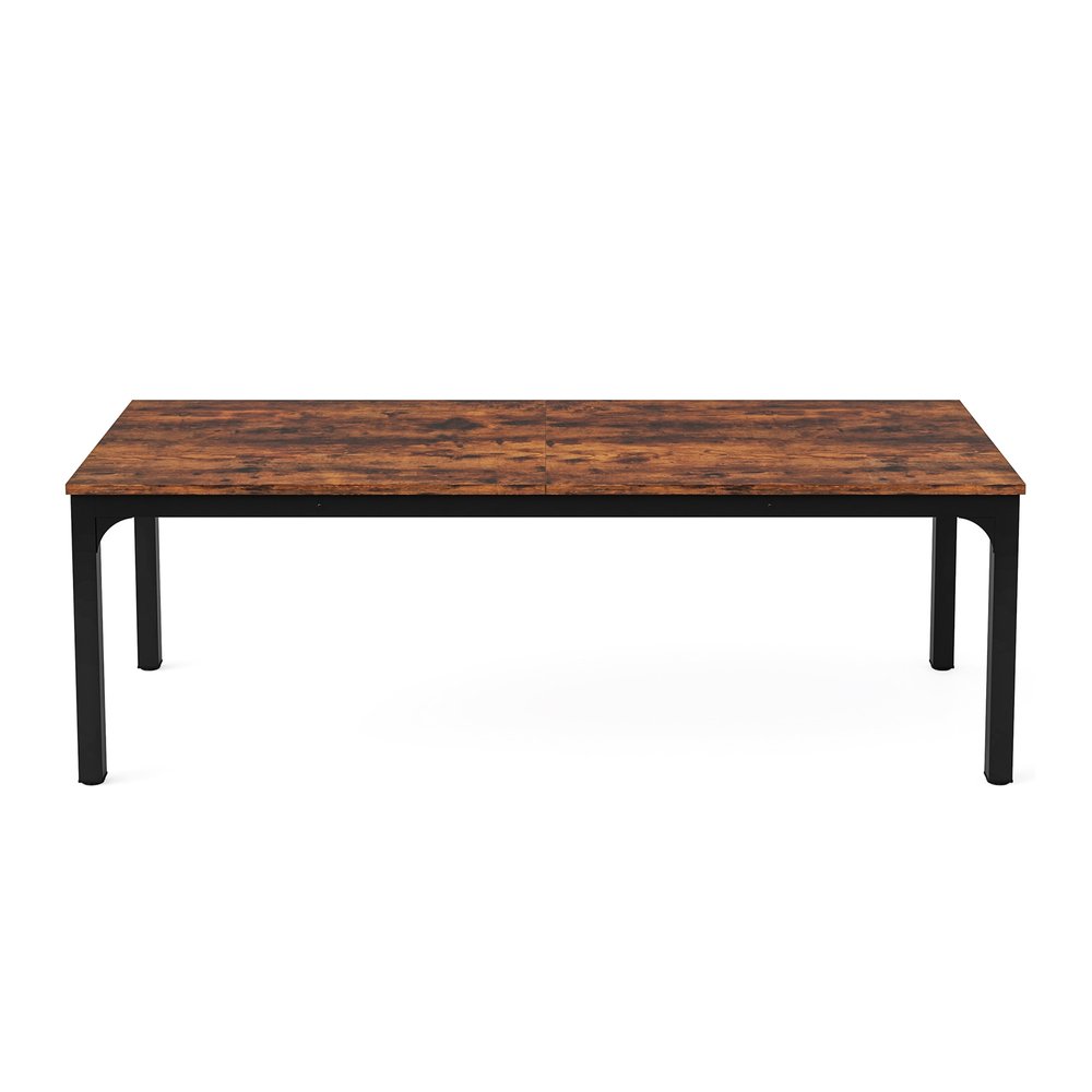 46" Brown and Black Wood and Iron Dining Table HomeRoots